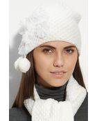 Betsey Johnson Waffle Knit Skull Cap - Lyst