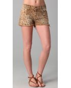 Current/Elliott Boyfriend Leopard Print Shorts - Lyst