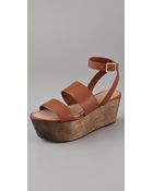 Elizabeth And James Bax Flatform Wedge Sandals - Lyst