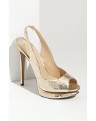 Nicholas Kirkwood Metallic Lace Slingback Pump - Lyst