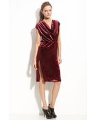 Radenroro Asoka Drape Neck Velvet Dress - Lyst