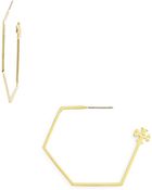 Tory Burch Hexagonal Hoop Earrings - Lyst