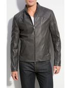 Armani Leather Jacket - Lyst