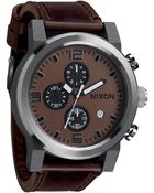 Nixon The Ride Leather Strap Watch - Lyst