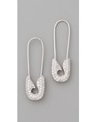 Tom Binns Bejeweled Small Pave Safety Pin Earrings - Lyst