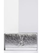 Saint Laurent Belle De Jour Metallic Envelope Clutch - Lyst