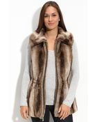 Ellen Tracy Faux Fur Anorak Vest - Lyst