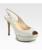 Nicholas Kirkwood Suede Slingback Peep Toe Pumps - Lyst