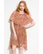Ella Moss Desert Bloom Ruffled Silk Chiffon Dress - Lyst