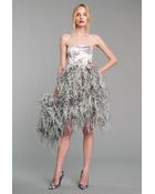 Oscar de la Renta Feather Dress - Lyst