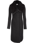 Helmut Lang Wide Collar Overcoat - Lyst
