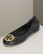 Tory Burch Reva Leather Ballet Flat - Lyst