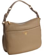 Prada Mink Deerskin Buckle Strap Shoulder Bag - Lyst