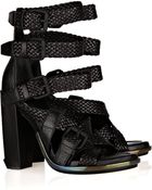 Alexander Wang Petra Textured-leather Sandals - Lyst
