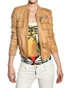 DSquared2 Bomber Style Nappa Leather Jacket - Lyst