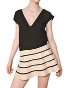Jay Ahr Silk Georgette & Nappa Leather Dress - Lyst