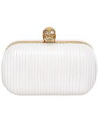 Alexander McQueen Skull Pleated Leather Box Clutch - Lyst