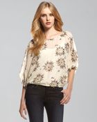 Beyond Vintage Marina Floral-print Silk Bubble Blouse - Lyst
