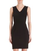 Barneys New York V-neck Sheath Dress - Lyst