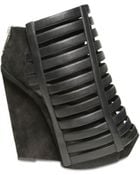 Gareth Pugh 120mm Suede and Leather Wedges - Lyst