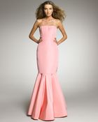 Oscar de la Renta Strapless Faille Gown - Lyst