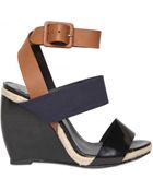 Pierre Hardy 110mm Patent and Canvas Sandal Wedges - Lyst