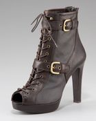 Stuart Weitzman Lace-up Bootie - Lyst