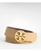 Tory Burch Patent Leather Reversible Logo Hip Belt - Lyst