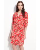 Tucker Smocked Printed Silk Shirtdress - Lyst