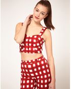 ASOS Collection Asos Bra Top with Gingham Print - Lyst