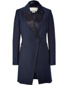 By Malene Birger Light Ink Wool-blend Short Coat - Lyst