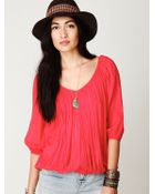 Free People Fp One City Peasant Blouse - Lyst