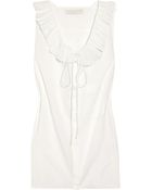 Vanessa Bruno Pleated Cotton and Linen-blend Top - Lyst