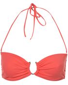 Topshop Coral Bandeau Bikini Top - Lyst