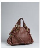 Chloé Ebony Calfskin Paraty Medium Top Handle Bag - Lyst