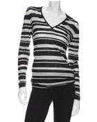 Enza Costa Exclusive V Neck Striped Cashmere Sweater - Lyst