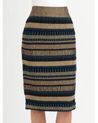 Burberry Prorsum Striped Pencil Skirt - Lyst
