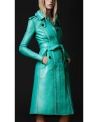 Burberry Prorsum Brogue Leather Trench Coat - Lyst