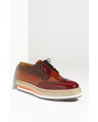 Prada Double Sole Wing Tip Oxford - Lyst