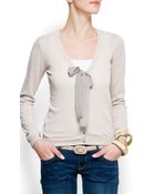 Mango Bow Cotton Cardigan - Lyst