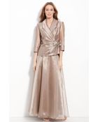 Alex Evenings Side Tie Organza Blouse - Lyst