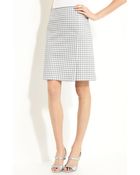 Marc Jacobs Gingham Print Leather Skirt - Lyst