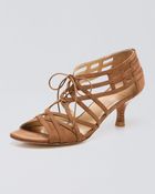 Stuart Weitzman Lace-up Mid-heel Sandal - Lyst