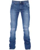 Dondup Distressed Straight Leg Jean - Lyst