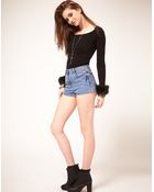 ASOS Collection Asos High Waisted Denim Shorts - Lyst