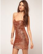 TFNC Tfnc Bandeau Sweetheart Sequin Dress - Lyst