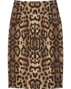 Giambattista Valli Leopard-print Cotton Pencil Skirt - Lyst