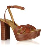 See By Chloé Wooden-heeled Leather Sandals - Lyst