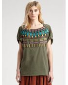 Burberry Prorsum Beaded Cotton Tee - Lyst