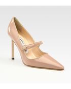 Manolo Blahnik Patent Leather Mary Jane Point Toe Pumps - Lyst